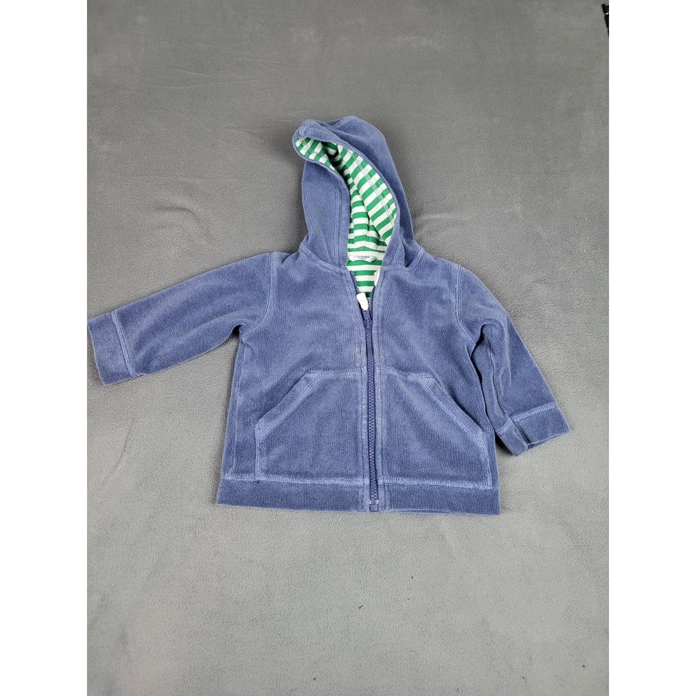 Baby‎ Boden Corduroy Hoodie Baby 12 18Mo. Blue Full Zip Lightweight Stripe Lined